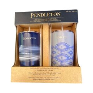 Pendleton Blue Insulated Stainless Steel Tumbler Set - 20 oz